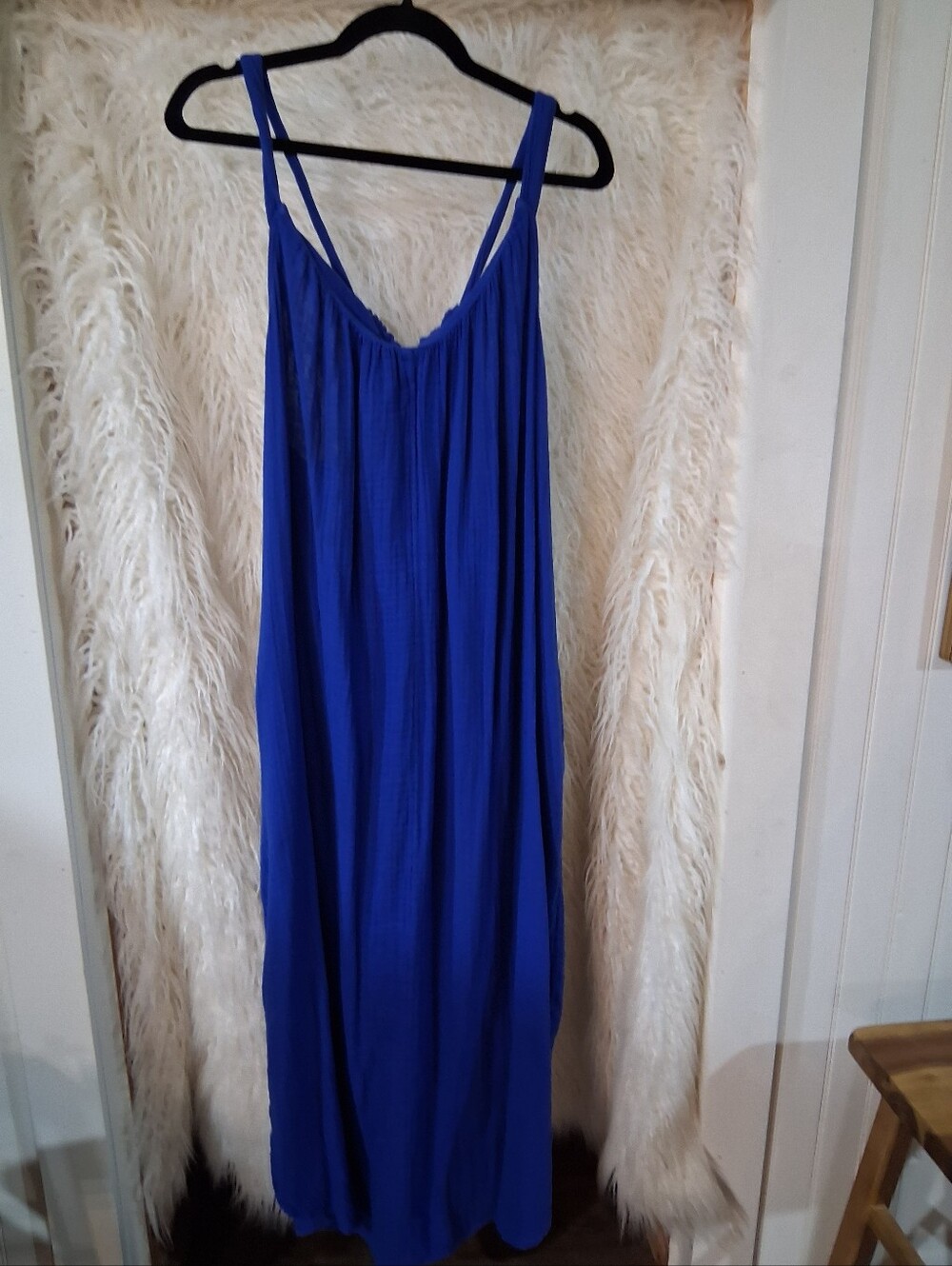 Old Navy Royal Blue Maxi Slip Nightgown with Spaghetti Straps